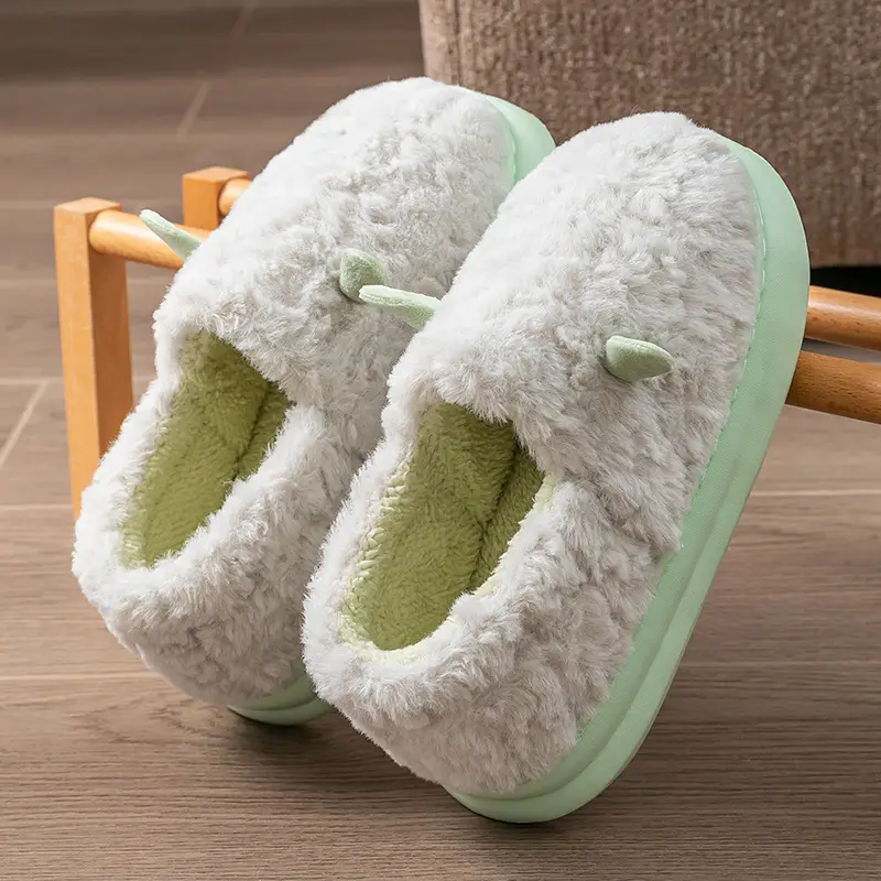 Cotton Slippers That Feel Like Stepping on Shit, Covering the Heels, Indoor Home Cotton Shoes, Thick-Soled Warm Plush Confinement Slippers, Autumn and Winter