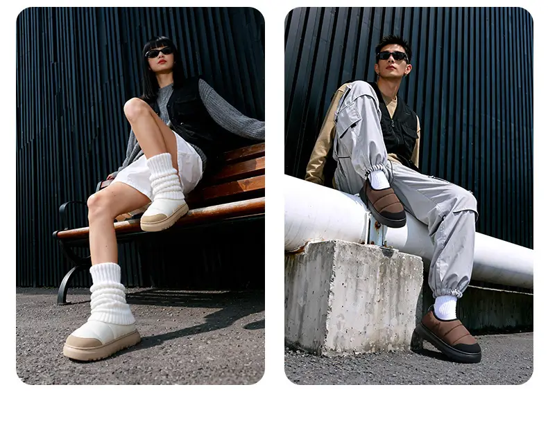 New Style Bag-Heeled Cotton Slippers White Brown — feature 10