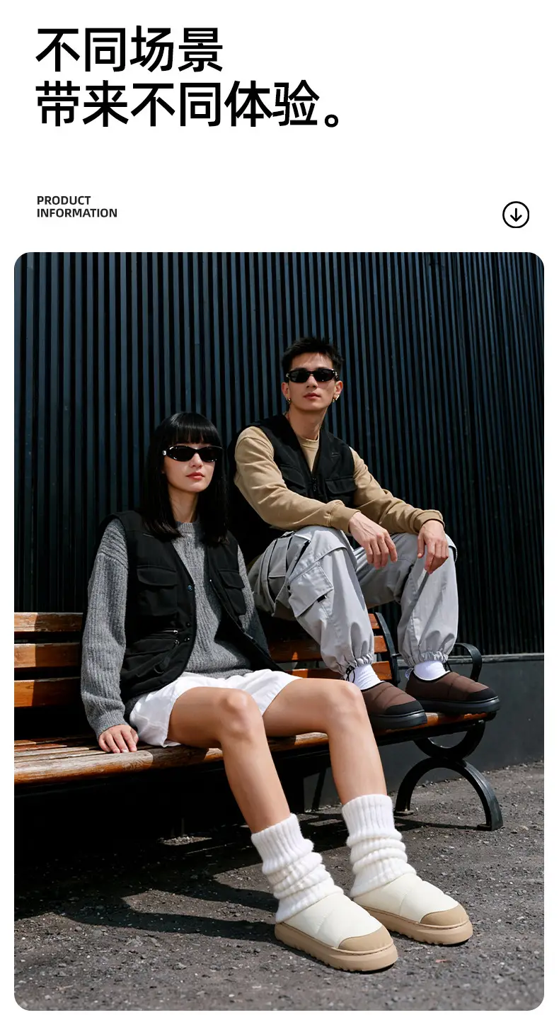 New Style Bag-Heeled Cotton Slippers White Brown — feature 9
