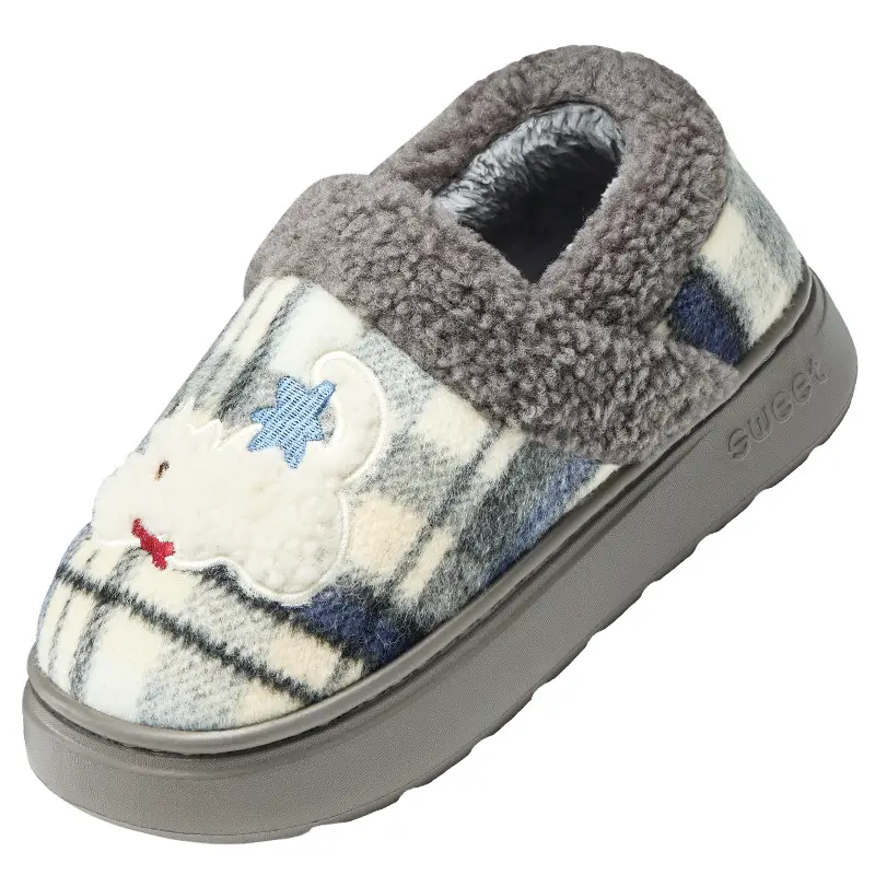 Cotton Shoes Women's Winter 2025 New Indoor Home Warm Couple Plush Slippers Comfortable Home Men's Autumn and Winter