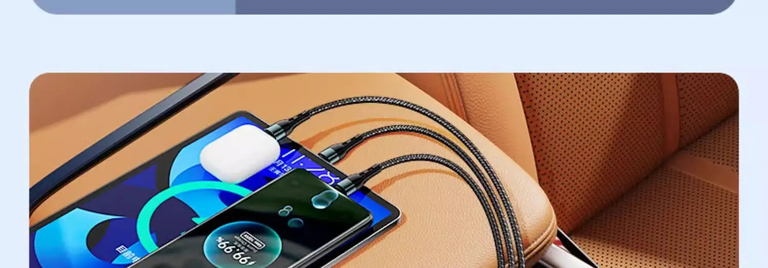 120W Braided Three-In-One Charging Cable for Apple & Huawei — feature 23