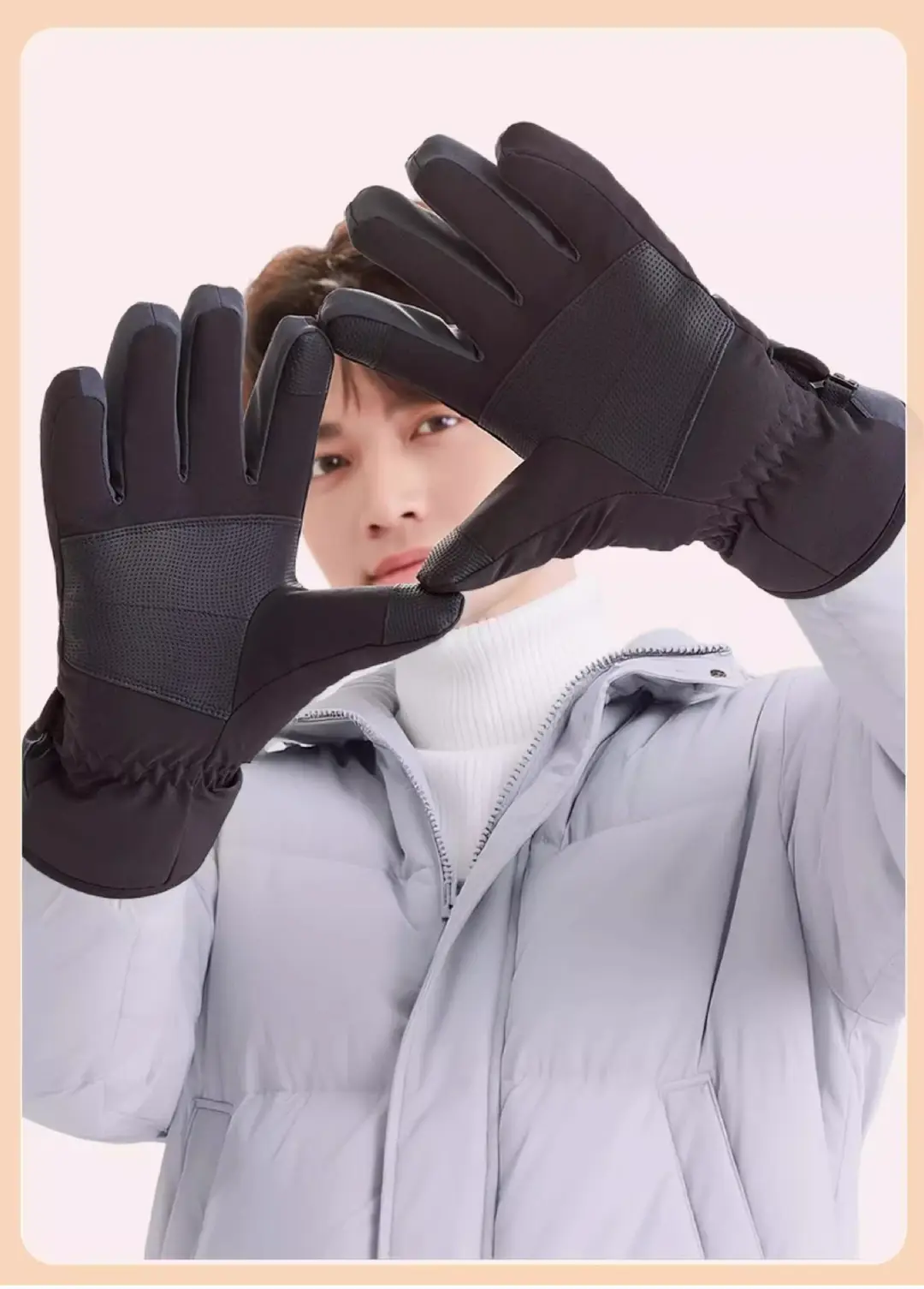 Li Ning Warm Gloves for Men in Winter, Outdoor Sports, Hiking, Hiking and Running, Ultra-Thick Fleece-Lined, Cold Wind and Waterproof — feature 16
