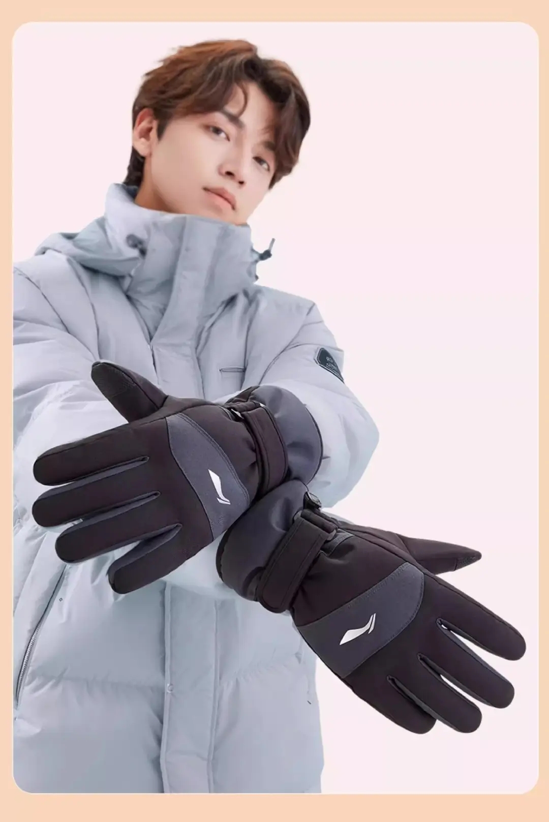 Li Ning Warm Gloves for Men in Winter, Outdoor Sports, Hiking, Hiking and Running, Ultra-Thick Fleece-Lined, Cold Wind and Waterproof — feature 17