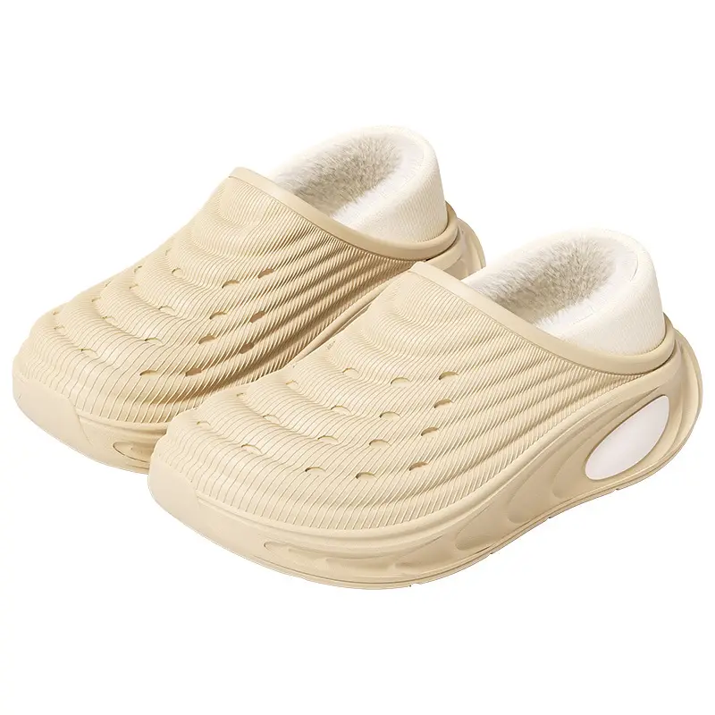 Men's Winter 2025 New Cotton Shoes Indoor Home Non-Slip Outdoor Warm Large Size Closed-Back Shoe Shell Winter Style Wool Slippers