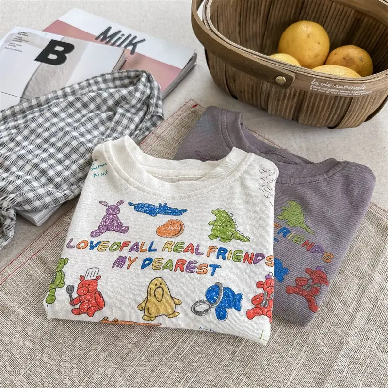 Girls Printed Short Sleeve T-Shirt 2026 Summer Korean Style - Image 4
