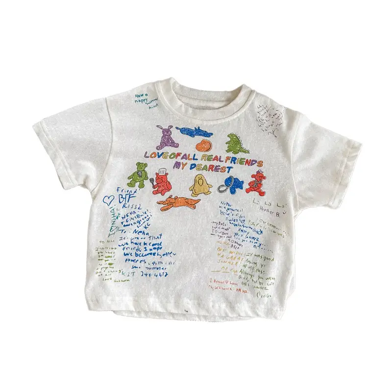 Girls Printed Short Sleeve T-Shirt 2026 Summer Korean Style - Image 7