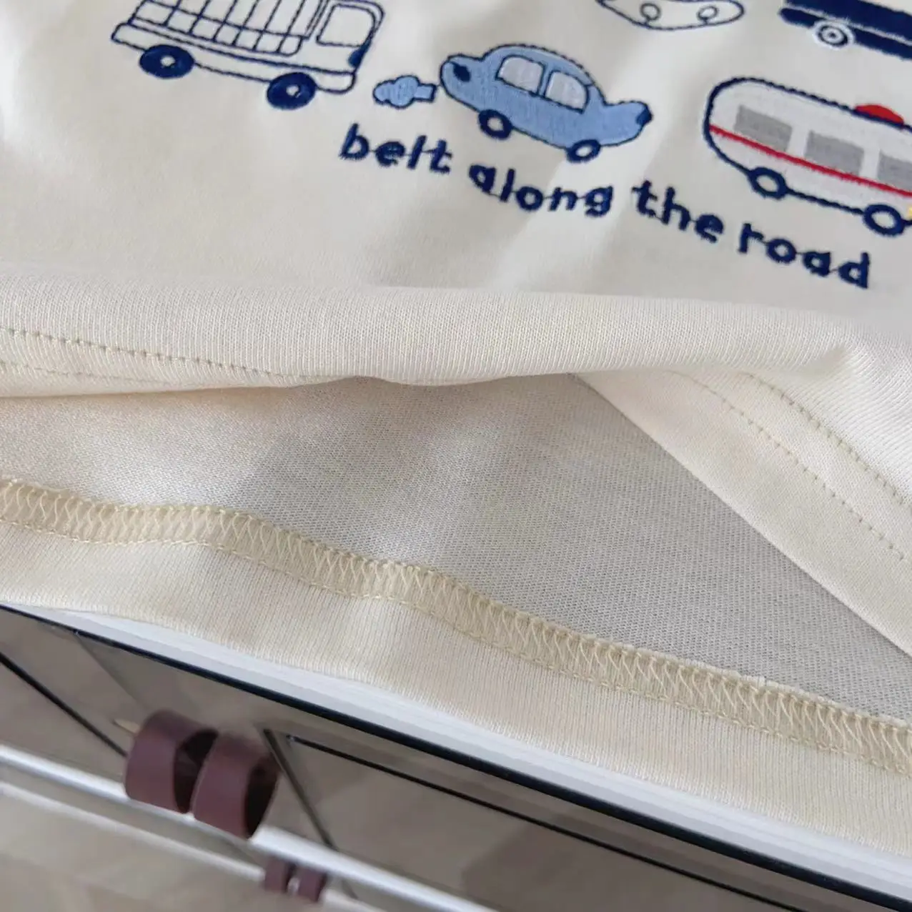 Kids Long Sleeve T-Shirt 2026 Spring Boys Cream Car Print — feature 22
