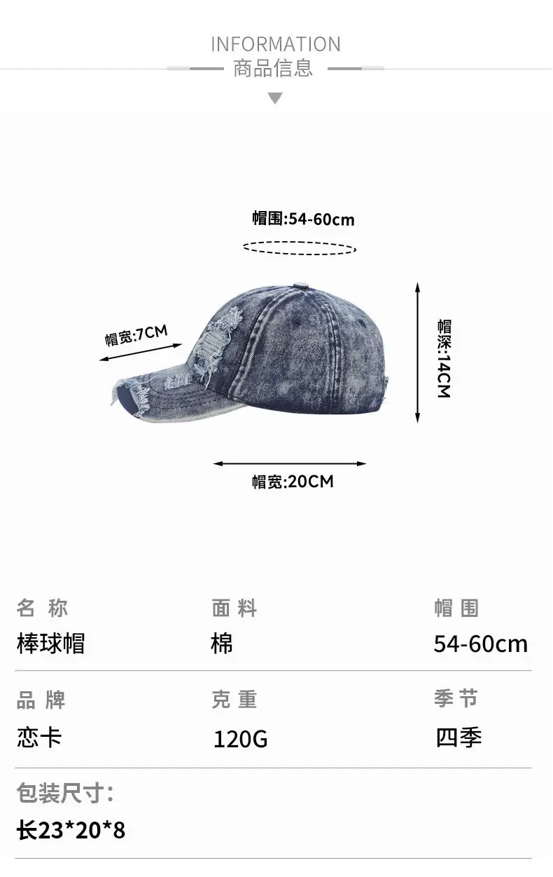 Washed Denim Ripped Cap for Women 2025 — feature 7