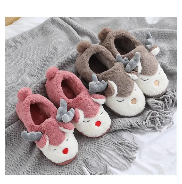 Clearance Autumn and Winter Deer Cotton Slippers for Women, Winter Indoor Couple Slippers, Postpartum Home Slippers for Men and Women — feature 7