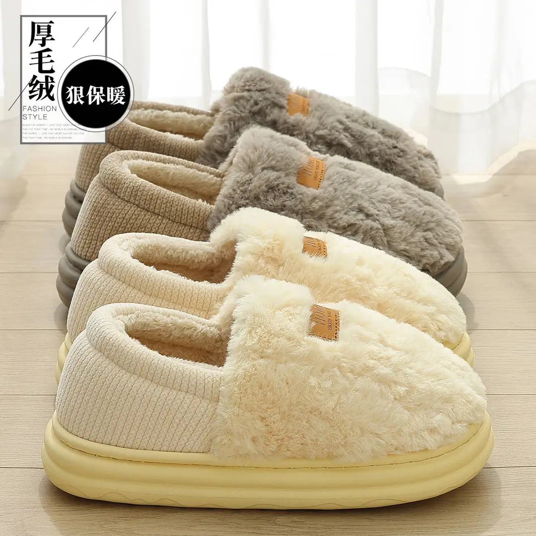 Duoduo Velvet Cotton Slippers for Women Winter Bag Heel 2025 New Indoor Home Thick-Soled Non-Slip Plush Cotton Shoes for Women - Image 6