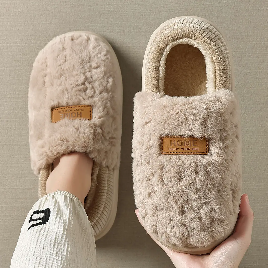 Duoduo Velvet Cotton Slippers for Women Winter Bag Heel 2025 New Indoor Home Thick-Soled Non-Slip Plush Cotton Shoes for Women - Image 2