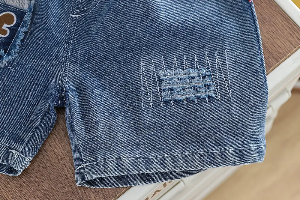 Boys 2-Piece Summer T-Shirt & Shorts Set Denim Shorts — feature 19