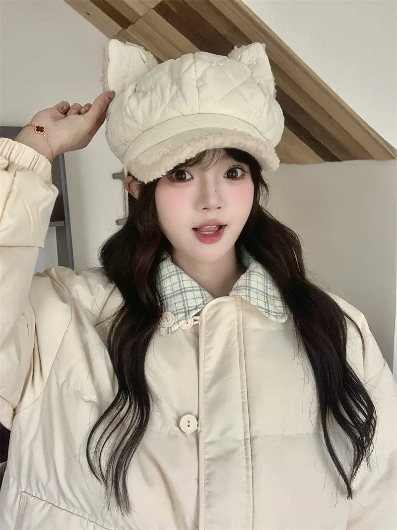 Women's Winter Ear Cap with Warm Fur Trim — feature 5