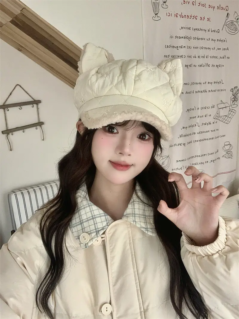 Women's Winter Ear Cap with Warm Fur Trim — feature 6