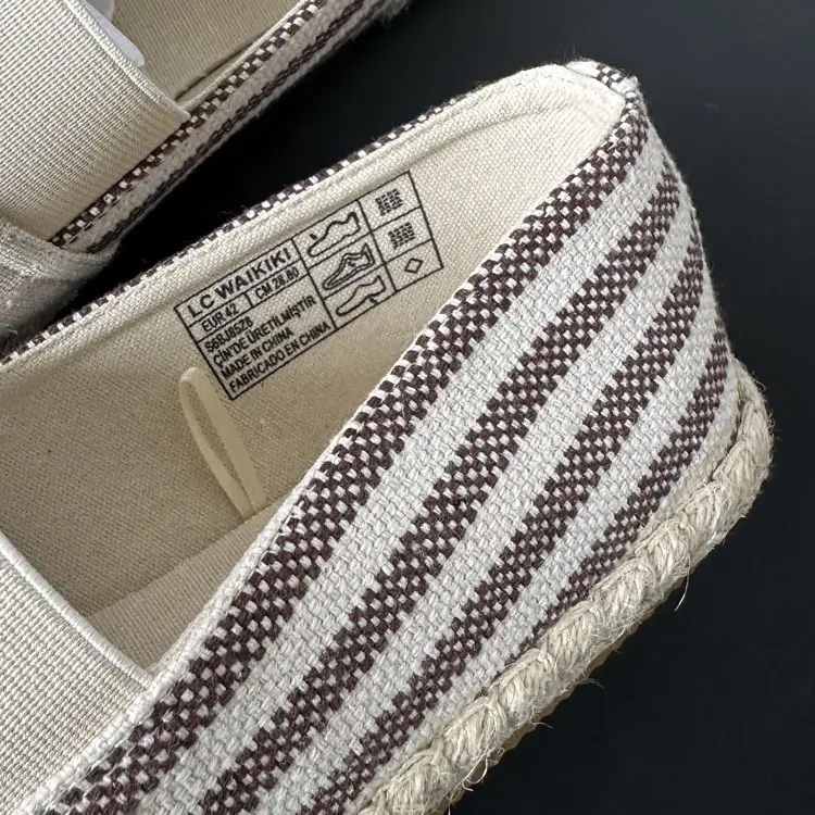 2025 Autumn Round Toe Cloth Shoes Fashion Versatile Slip-On Striped Men's Espadrilles Wholesale for Foreign Trade — feature 12