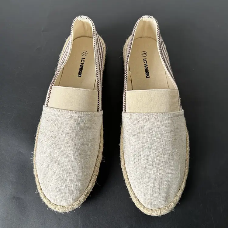 2025 Autumn Round Toe Cloth Shoes Fashion Versatile Slip-On Striped Men's Espadrilles Wholesale for Foreign Trade — feature 2