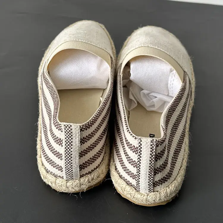 2025 Autumn Round Toe Cloth Shoes Fashion Versatile Slip-On Striped Men's Espadrilles Wholesale for Foreign Trade — feature 3