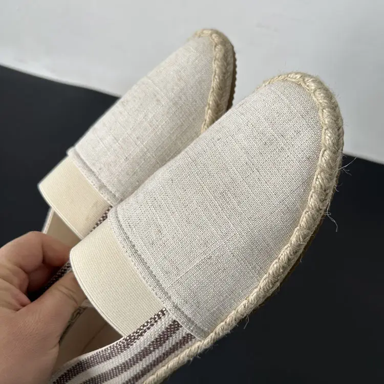 2025 Autumn Round Toe Cloth Shoes Fashion Versatile Slip-On Striped Men's Espadrilles Wholesale for Foreign Trade — feature 5