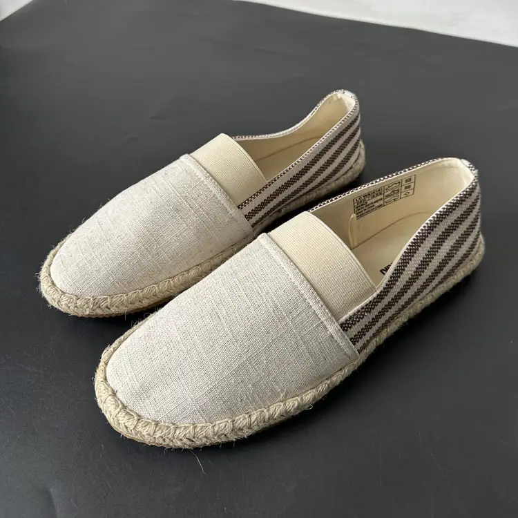 2025 Autumn Round Toe Cloth Shoes Fashion Versatile Slip-On Striped Men's Espadrilles Wholesale for Foreign Trade — feature 6
