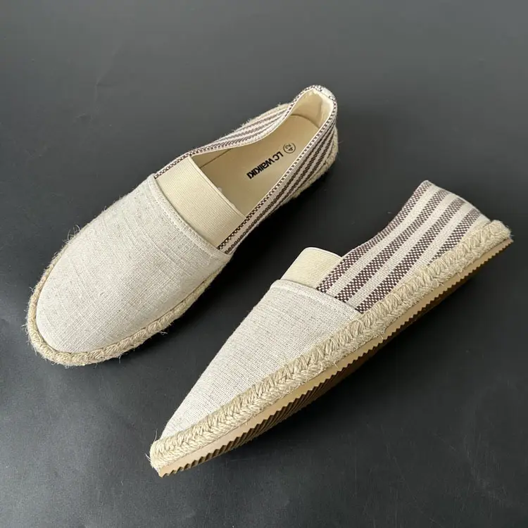 2025 Autumn Round Toe Cloth Shoes Fashion Versatile Slip-On Striped Men's Espadrilles Wholesale for Foreign Trade — feature 7