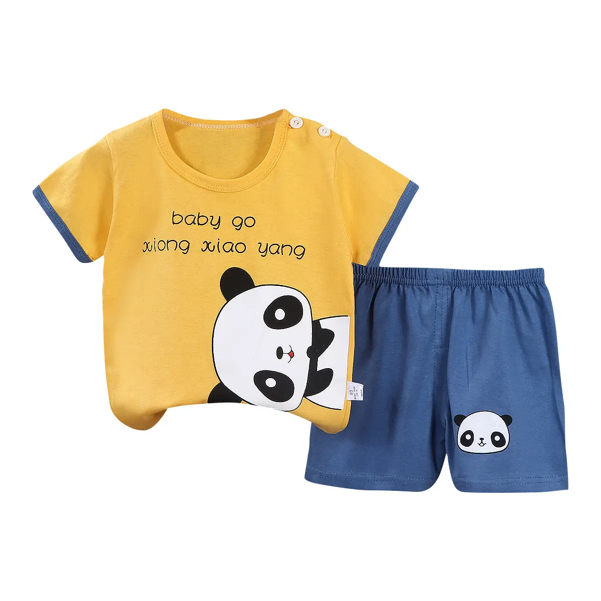 Children Cotton Bunny Print Shorts Set Summer - Image 46