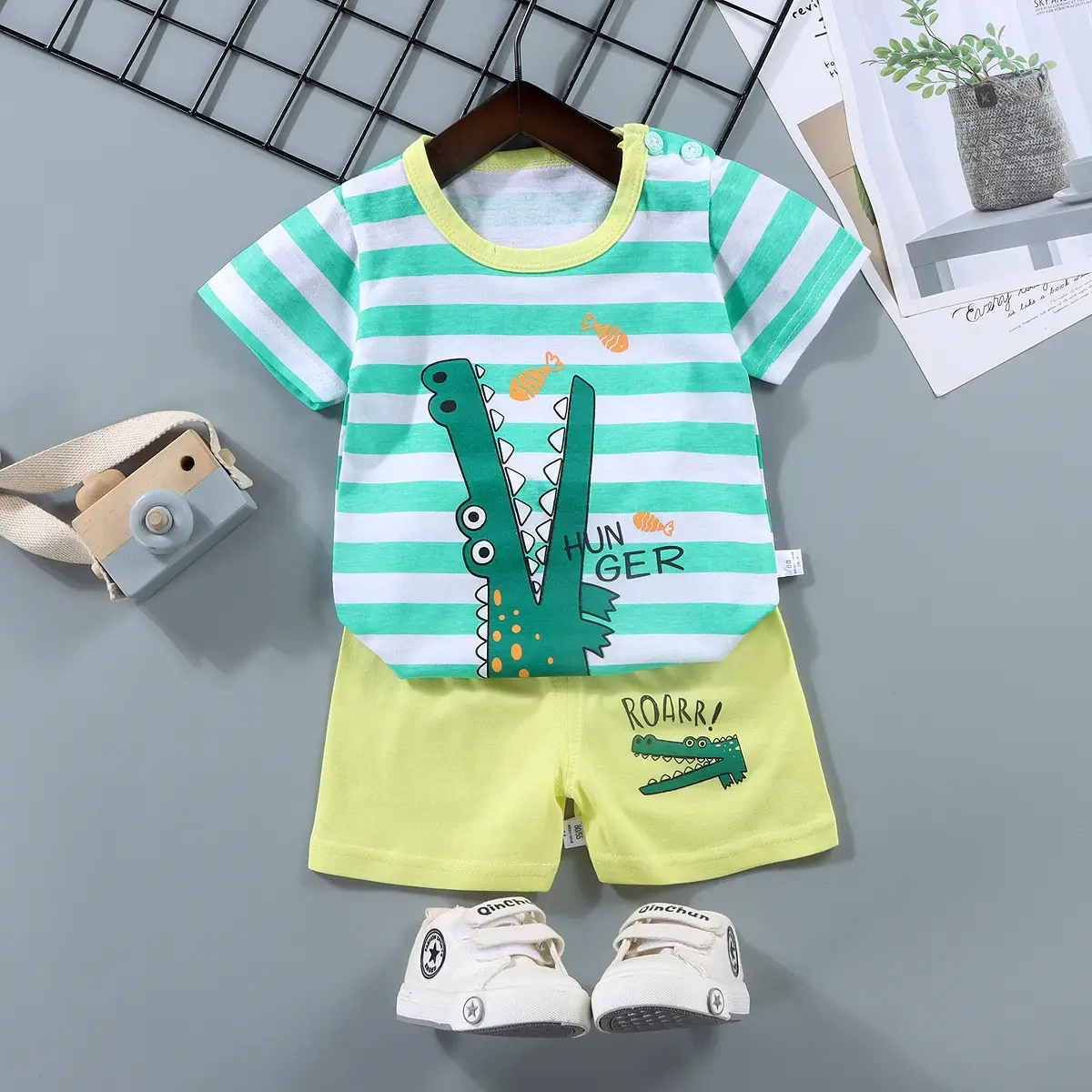 Children Cotton Bunny Print Shorts Set Summer - Image 34