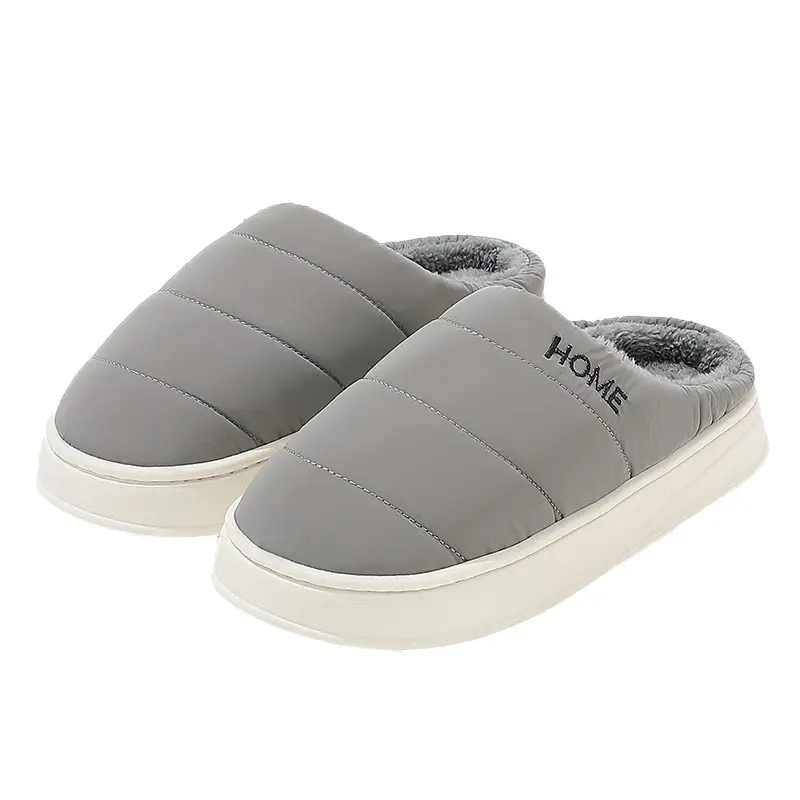 Home Men's Cotton Slippers Autumn and Winter Indoor Household Soft-Soled Non-Slip Plush Warm Plus Size Cotton Slippers for Men Wholesale - Image 8