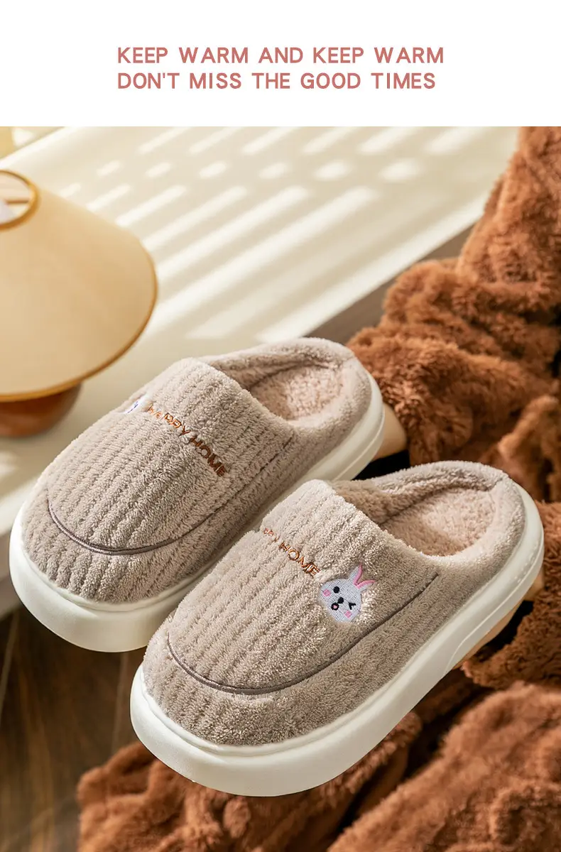 Women Winter Furry Slippers Blue Pink Warm Indoor — feature 13