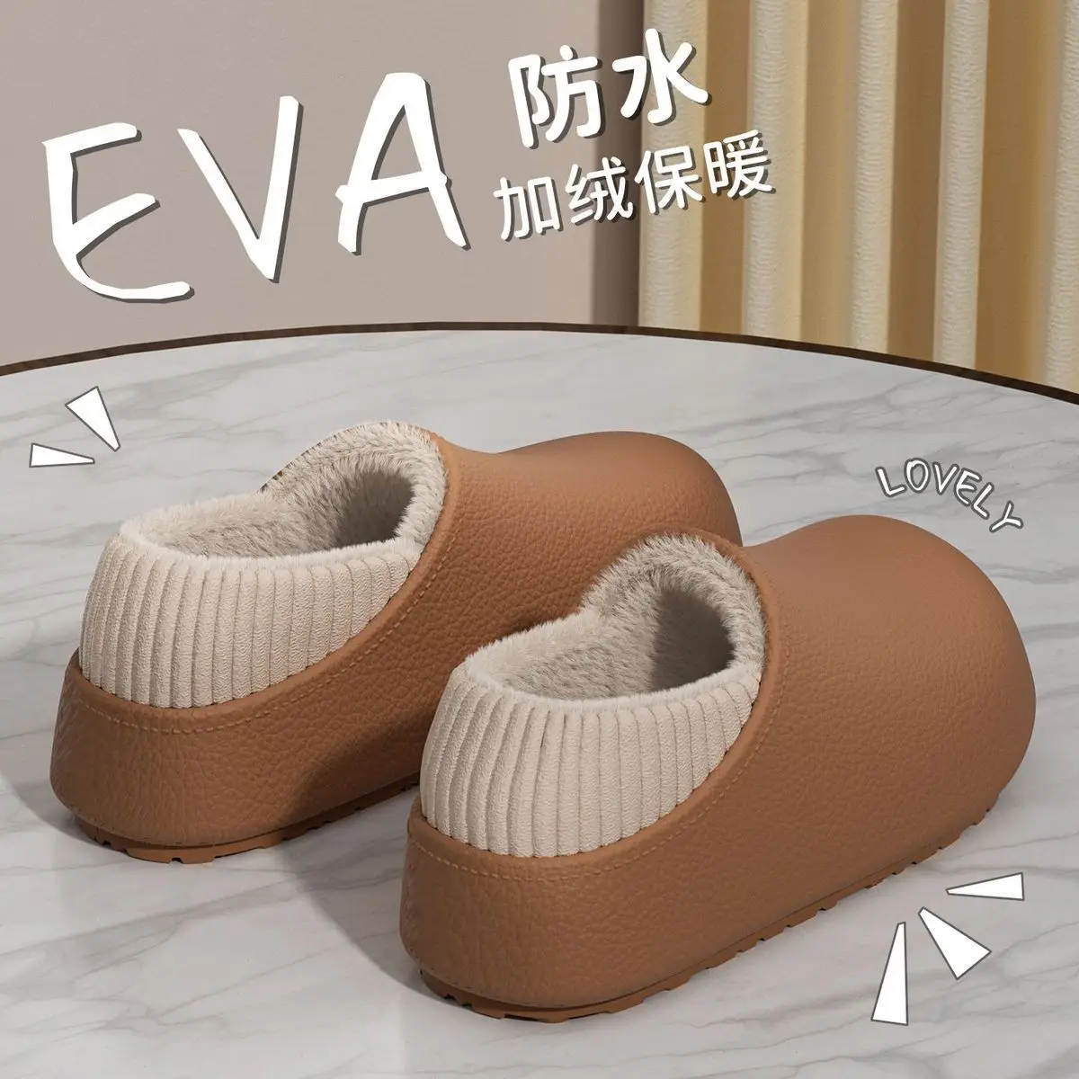 Women Waterproof Fleece Lined Pink Slippers — feature 21