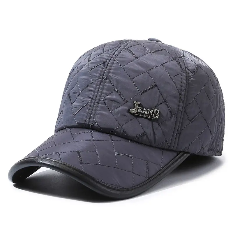 Winter Quilted Baseball Caps for Men Grandpa - Image 3