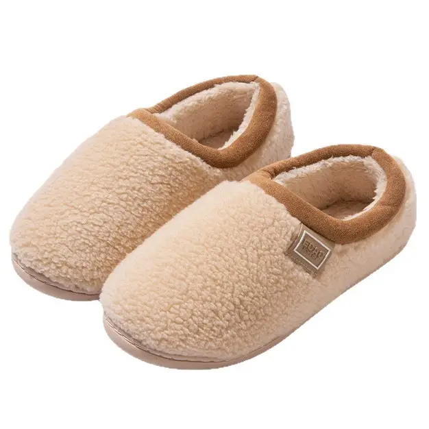 Women's Cotton Shoes with Heel Cover, New Winter Model, Indoor Non-Slip, Warm, Fleece-Lined, Couple's Thick-Soled Silent Outdoor Cotton Shoes