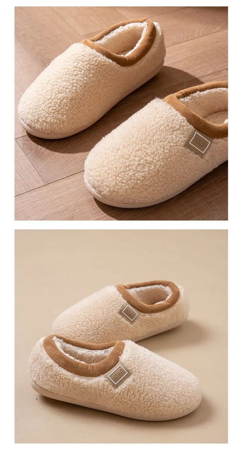 Women's Cotton Shoes with Heel Cover, New Winter Model, Indoor Non-Slip, Warm, Fleece-Lined, Couple's Thick-Soled Silent Outdoor Cotton Shoes — feature 10