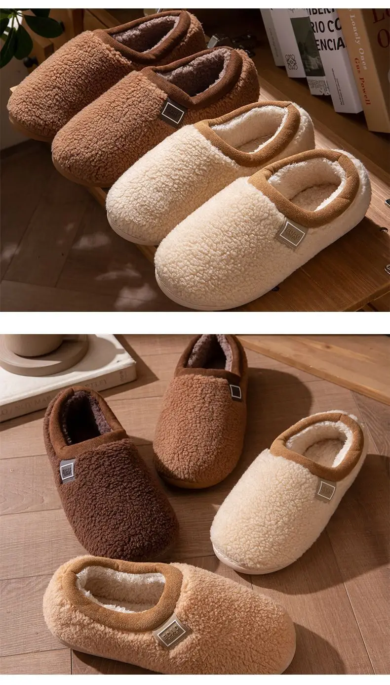 Women's Cotton Shoes with Heel Cover, New Winter Model, Indoor Non-Slip, Warm, Fleece-Lined, Couple's Thick-Soled Silent Outdoor Cotton Shoes — feature 9