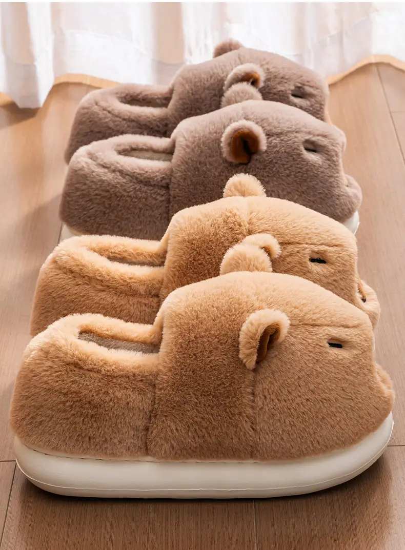 Women's Winter 2025 New Style Cotton Slippers with Thick Soles and Plush Capybara Cotton Shoes for Women to Wear Outside — feature 3