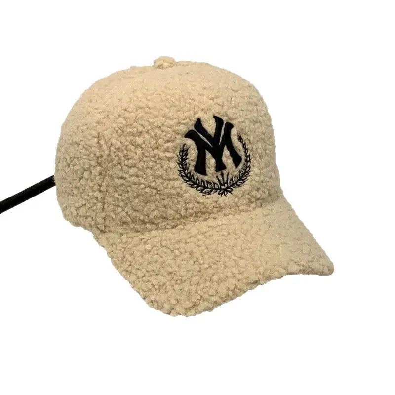 Men's White NY Logo Wool Cap with Hard Brim - Image 12