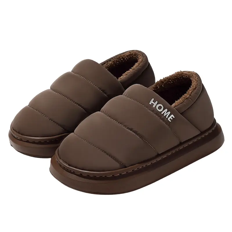 Black Fleece Lined Elderly Slippers Warm Winter - Image 8