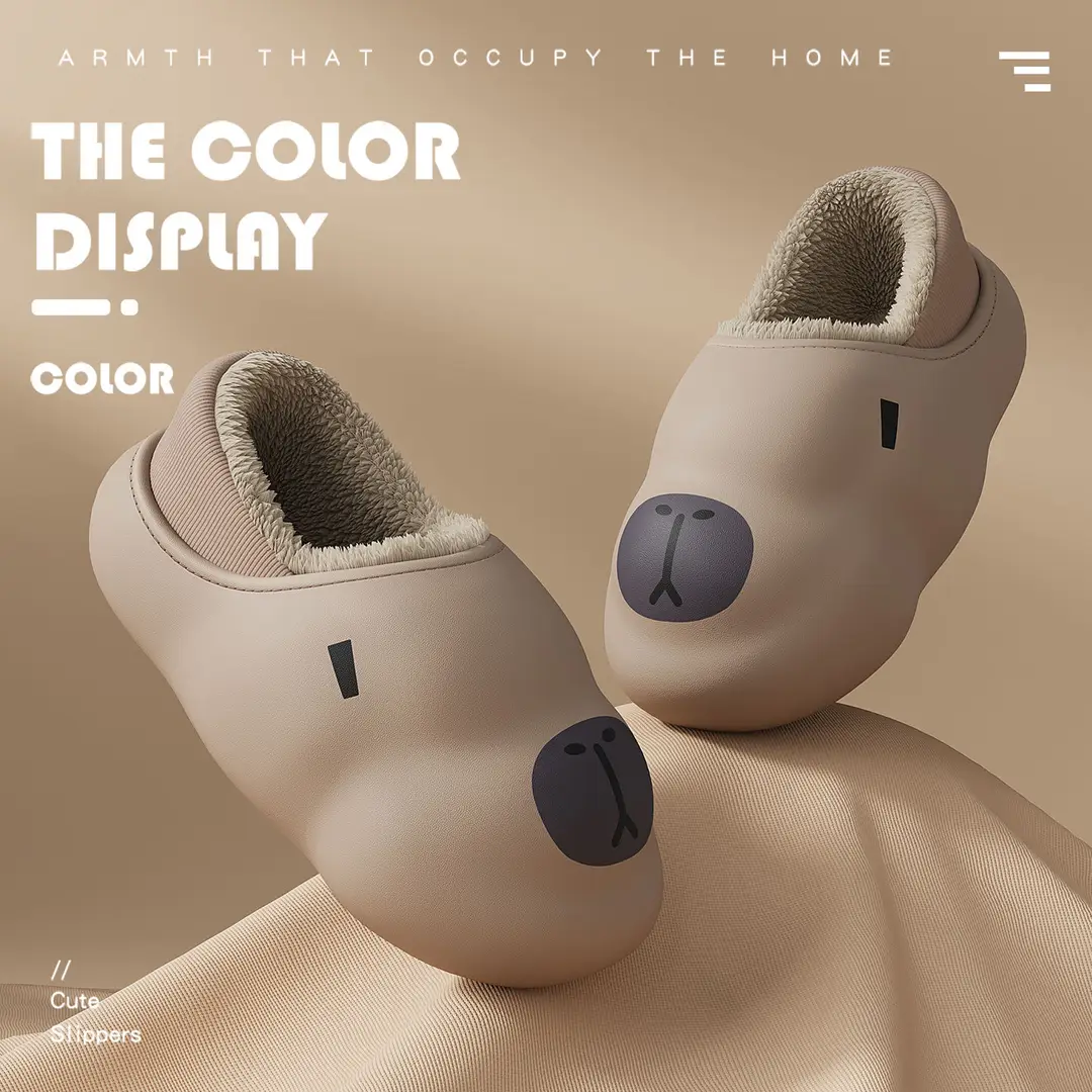 Waterproof Cotton Slippers Men's Winter Indoor Home Arch Support Plush Non-Slip Warm Cotton Shoes Men's Outer Wear - Image 5