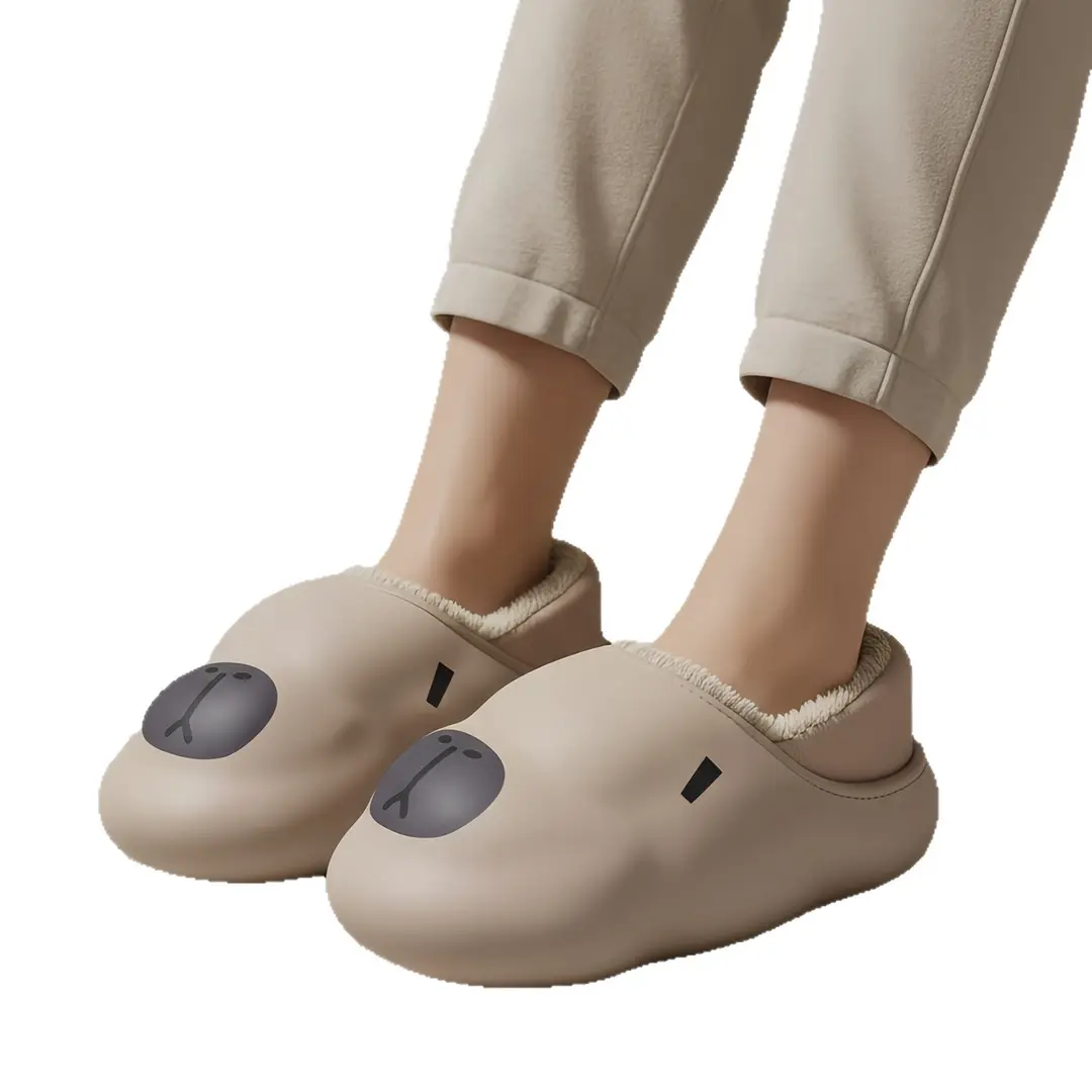 Waterproof Cotton Slippers Men's Winter Indoor Home Arch Support Plush Non-Slip Warm Cotton Shoes Men's Outer Wear - Image 6