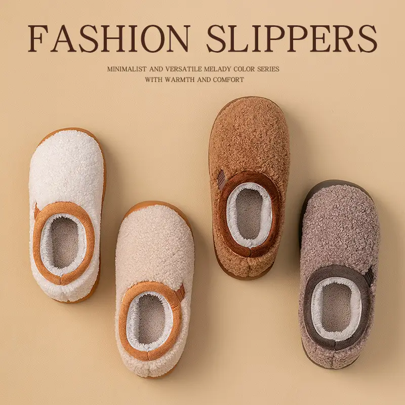 Women's New Winter Indoor Home Warm Non-Slip Plush Thick-Soled Cotton Slippers for Men and Women - Image 7