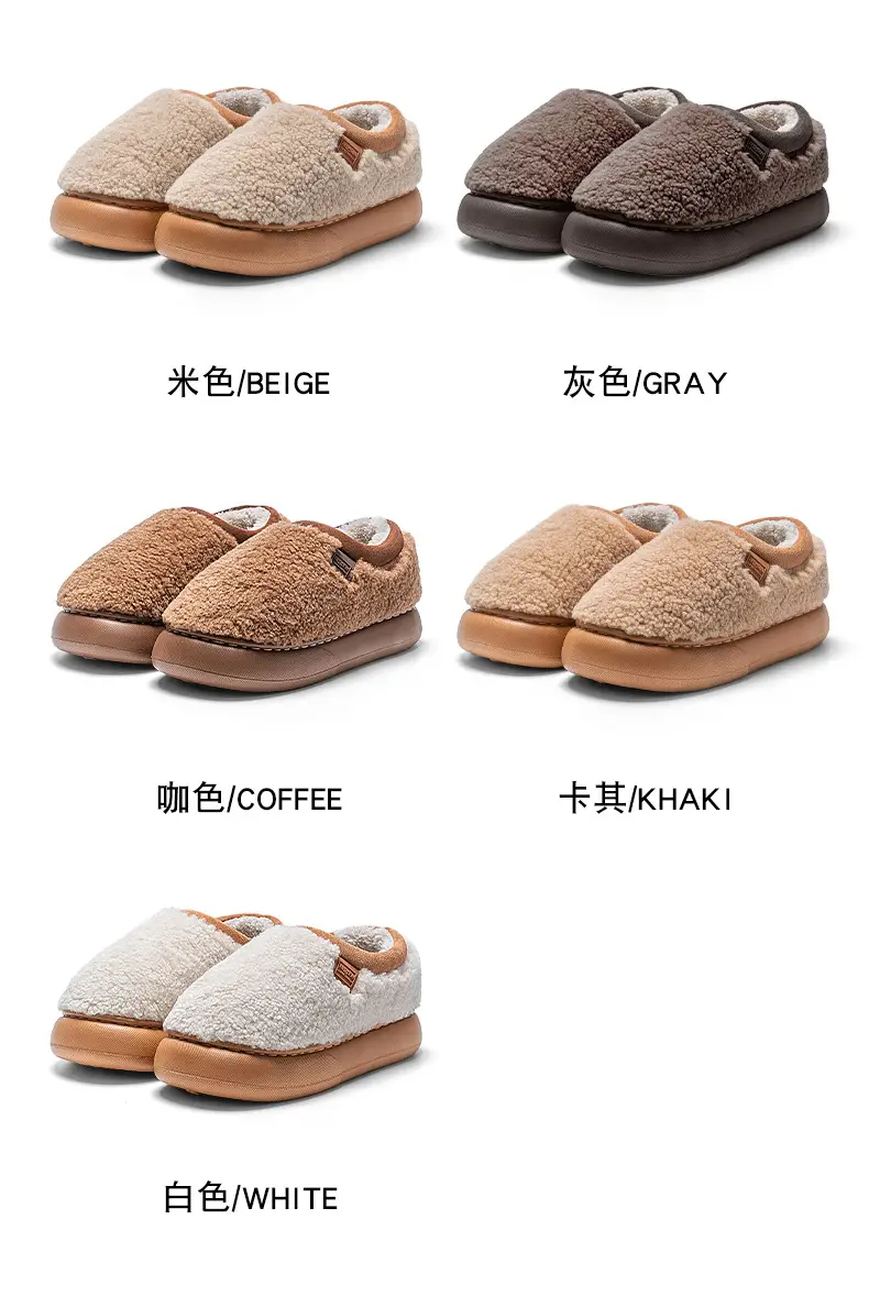Women's New Winter Indoor Home Warm Non-Slip Plush Thick-Soled Cotton Slippers for Men and Women — feature 6