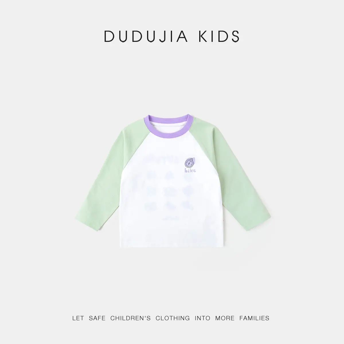 Dudujia Kids Long Sleeve T-Shirt Green White - Image 3