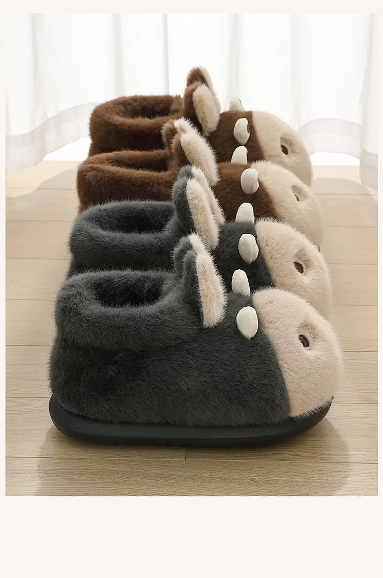 Men Winter Plush Cotton Slippers Brown 2025 — feature 10