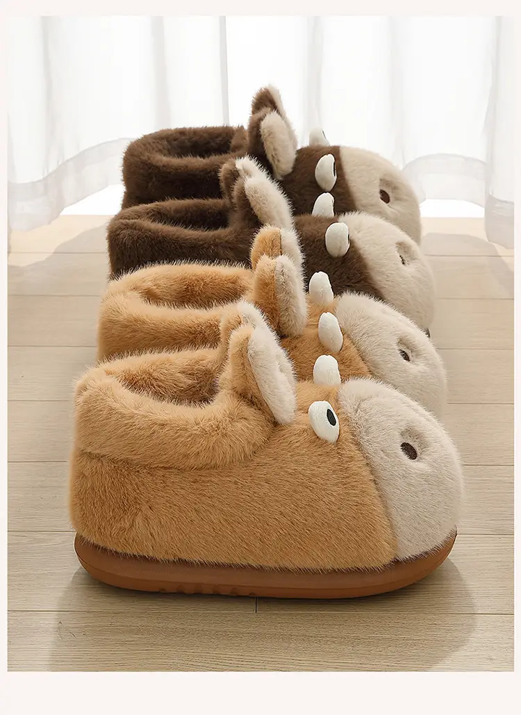 Men Winter Plush Cotton Slippers Brown 2025 — feature 3