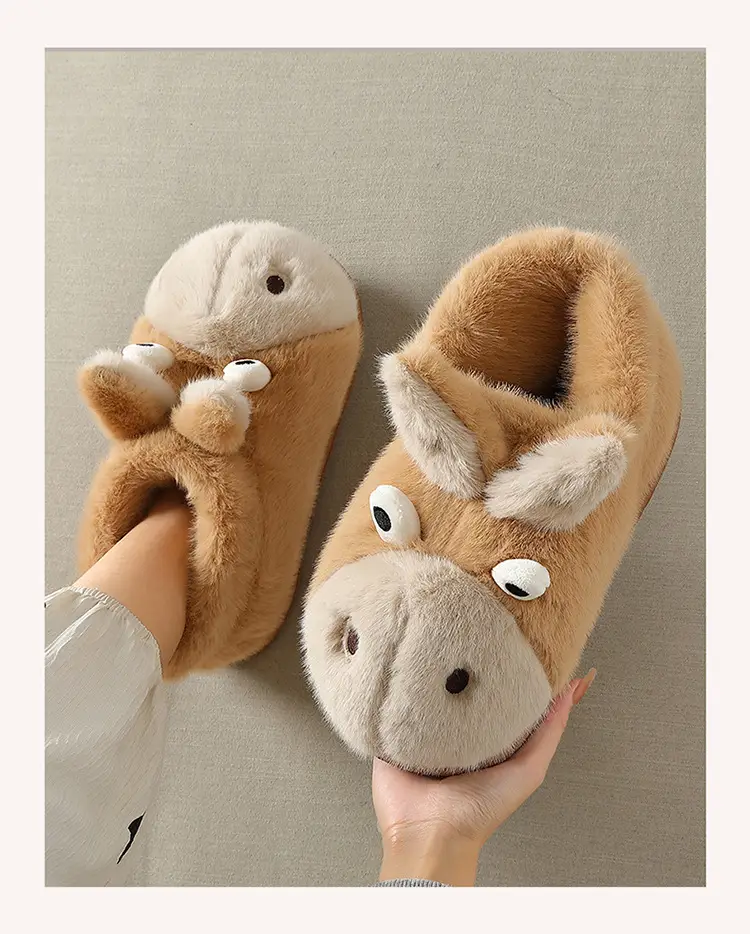 Men Winter Plush Cotton Slippers Brown 2025 — feature 8