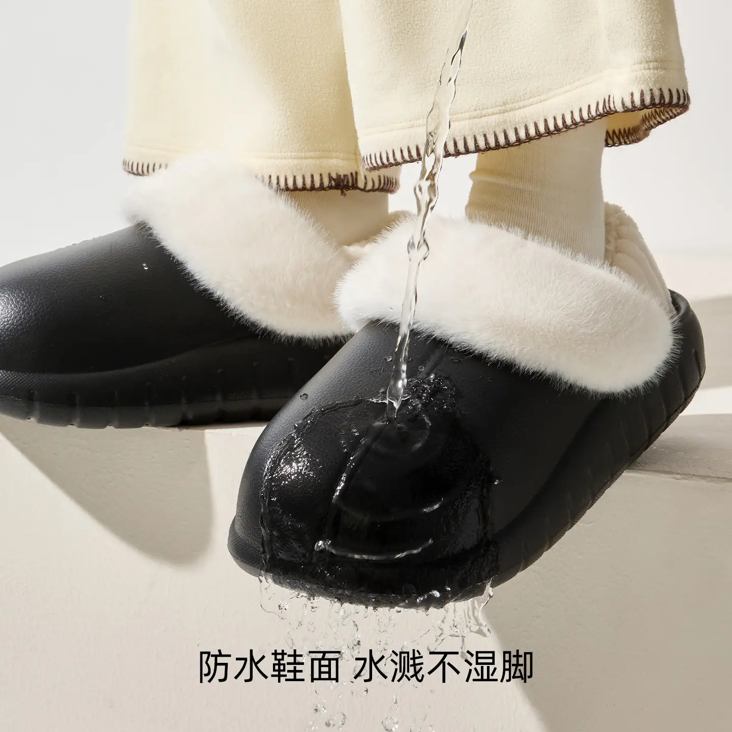 Women Waterproof Plush Slippers Autumn Winter 2025 - Image 8