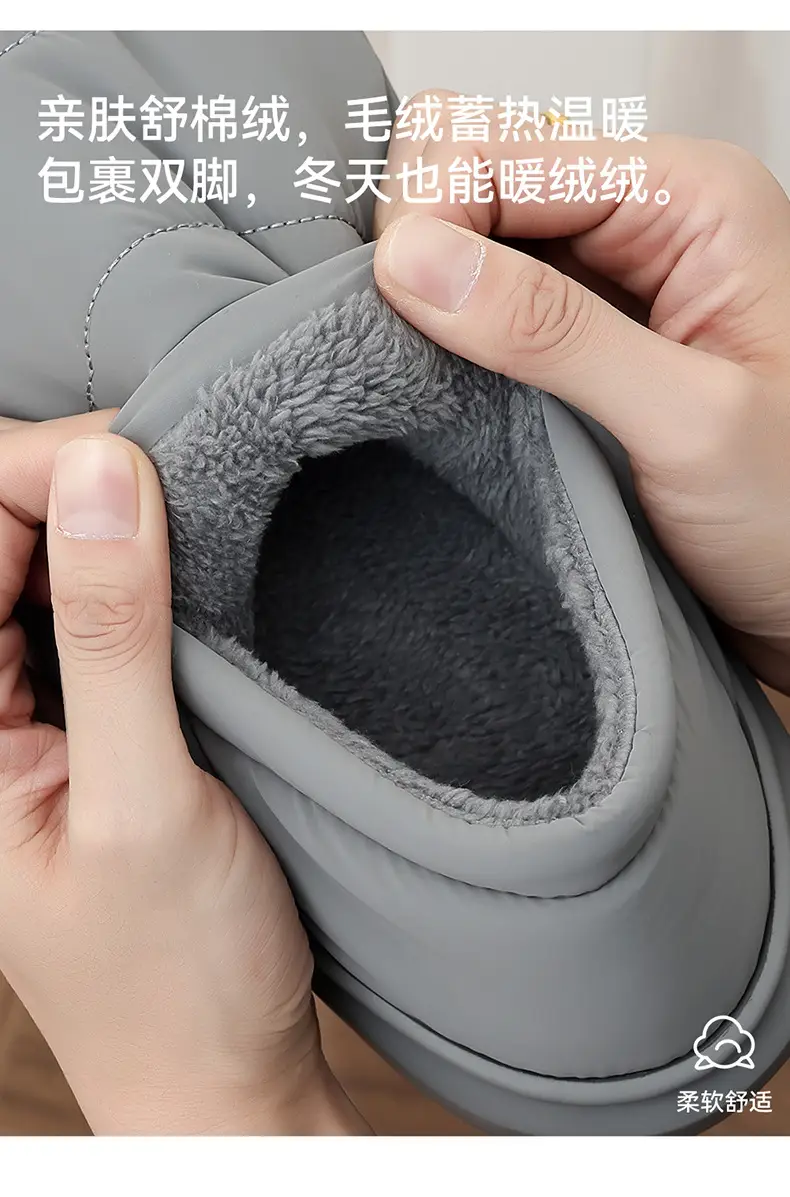Black Fleece Lined Elderly Slippers Warm Winter β feature 5