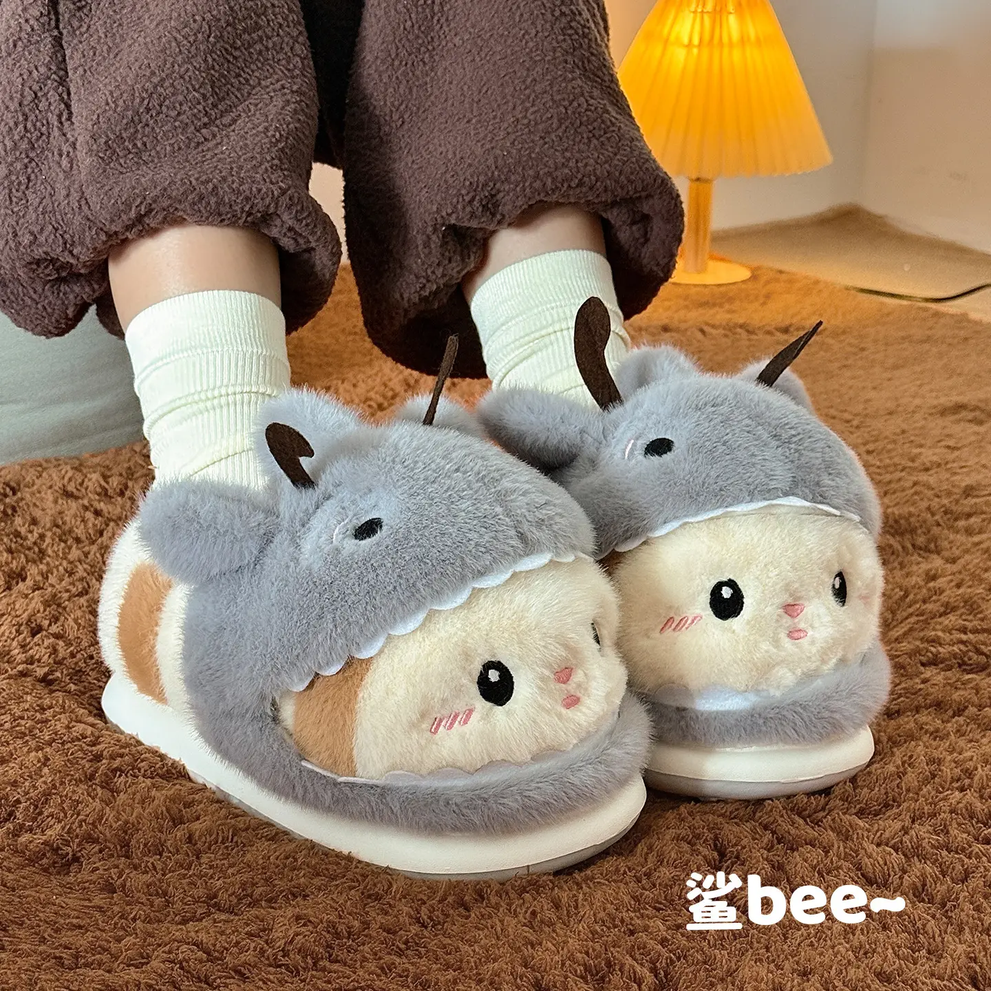 Winter Cartoon Cat Slippers Soft Fur for Men Women - Image 4