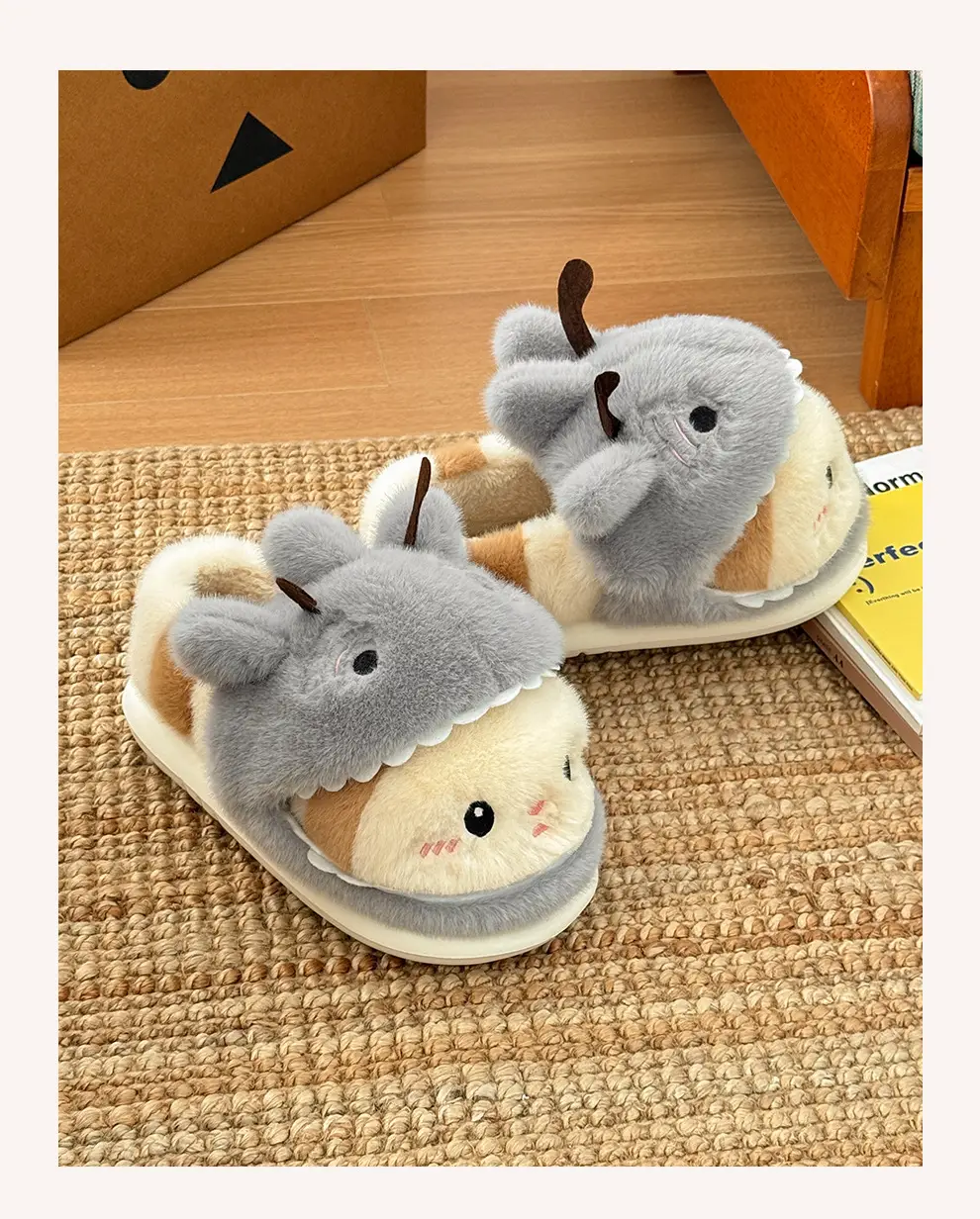 Winter Cartoon Cat Slippers Soft Fur for Men Women — feature 10