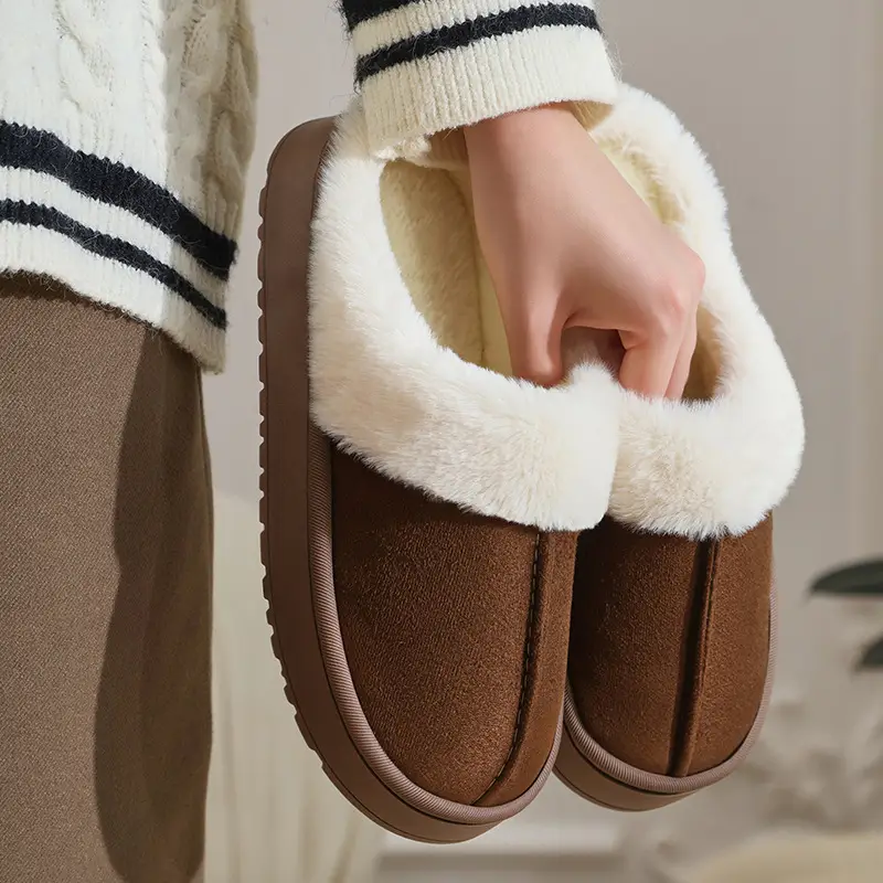Winter Cotton Slippers Warm Indoor Comfort Home Plush Cotton Wholesale - Image 4