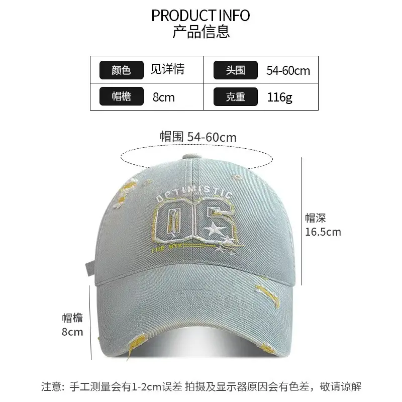 Vintage Denim Cap with "OPTIMISTIC OG" Embroidery — feature 9